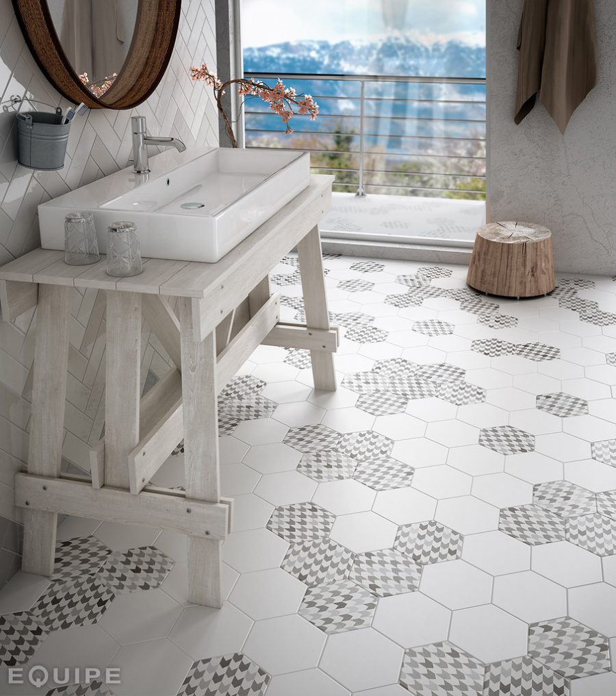 Gresie Hexatile Bianco Mate, 17.5x20 - imagine 2
