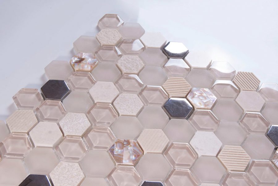 Mozaic Mosavit Hexagono Beige Nacar, 30.2x30.5 - imagine 2