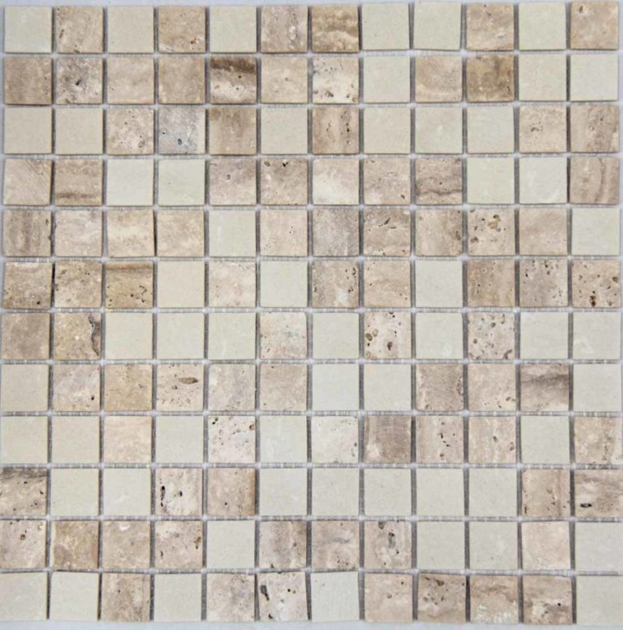 Mozaic Mosavit Marmol Travertino Botticino, 31.6x31.6