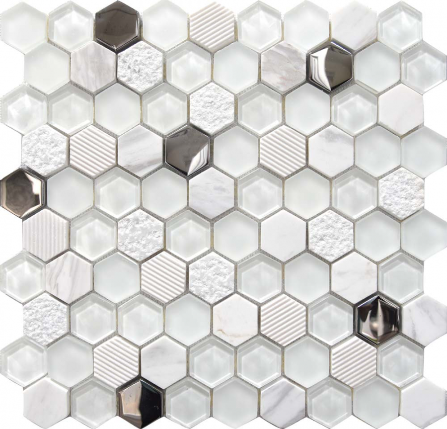 Mozaic Hexagono Blancor, 30.2x30.5