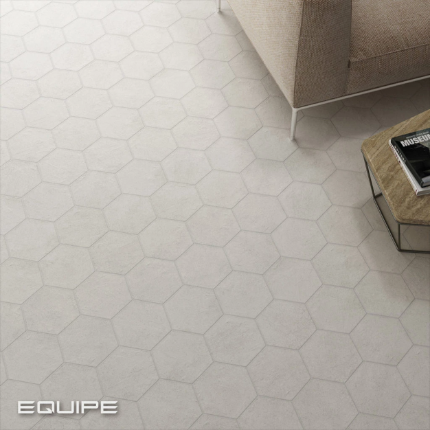 Gresie EQUIPE Hexatile Cement White 17.5x20 cm