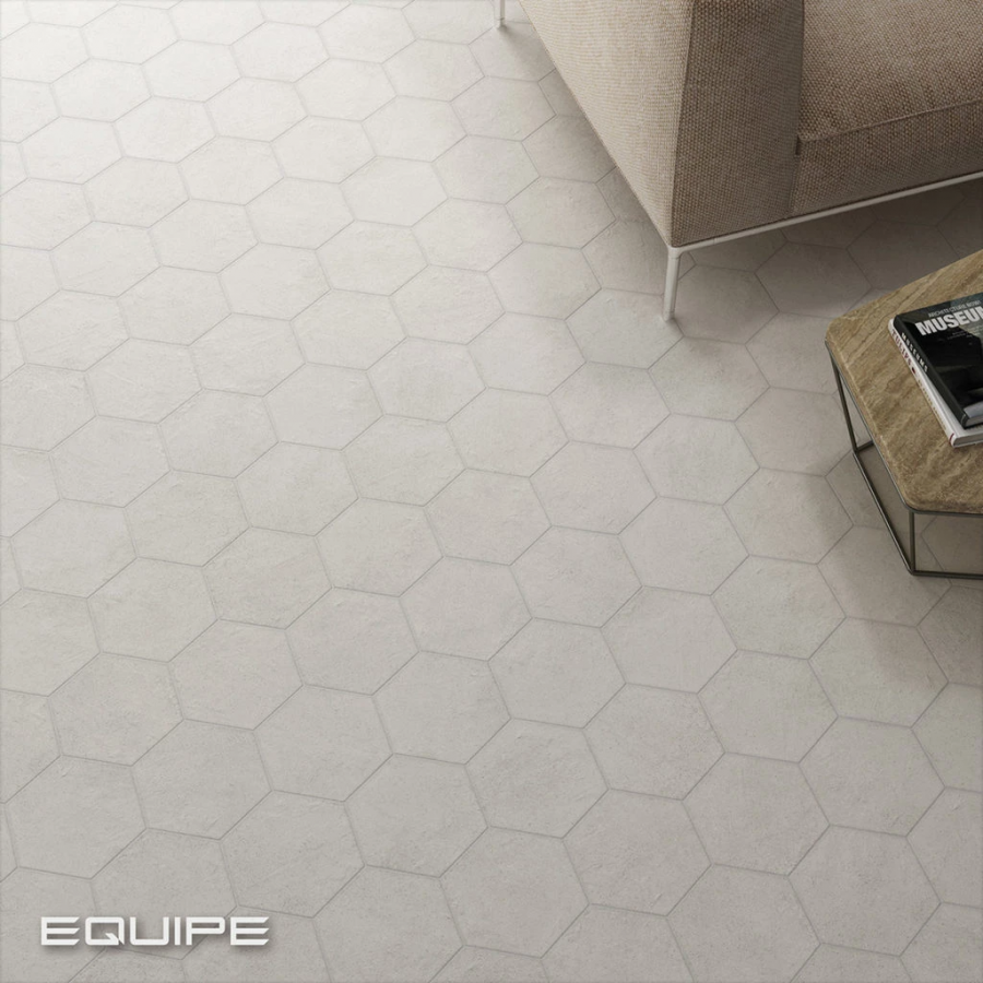 Gresie EQUIPE Hexatile Cement White 17.5x20 cm