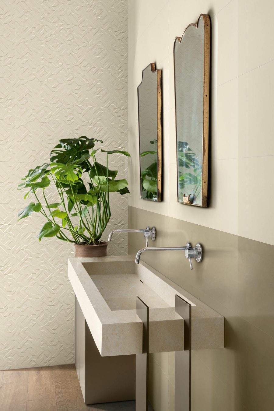 Faianță Marazzi Racconti Avorio Strutura Segmenti 3D,  30x90 cm - imagine 2
