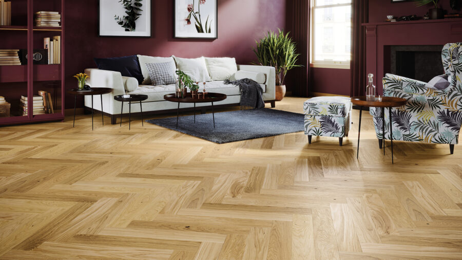Parchet triplustratificat Barlinek Stejar Bright Herringbone 110 - imagine 2
