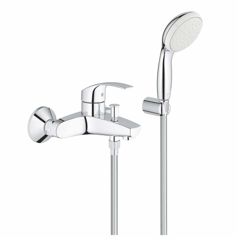 Baterie duș Grohe Eurosmart cu set duș Tempesta cu porter