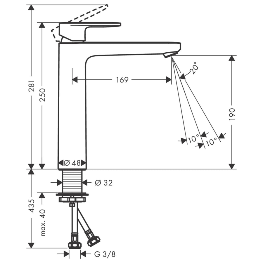 Baterie lavoar Hansgrohe Vernis Blend 190 - imagine 2