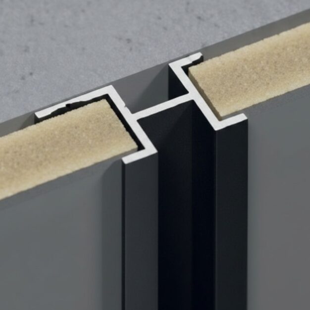 Profil de aluminiu pentru panouri de 8 mm- îmbinare H cu spațiu