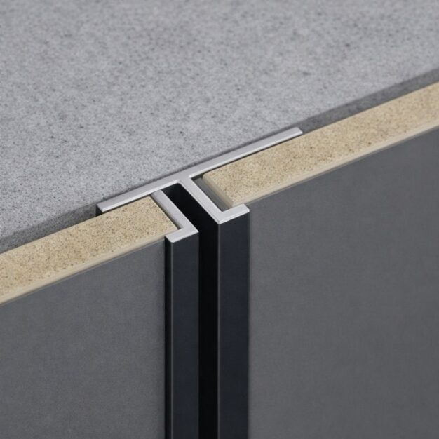 Profil de aluminiu pentru panouri decorative WPC de 5 mm - îmbinare H cu spațiu