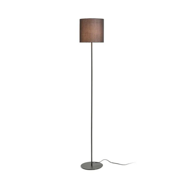 lampa podea Etesian Rendl abajur sticla fumurie design modern baza metalica neagra
