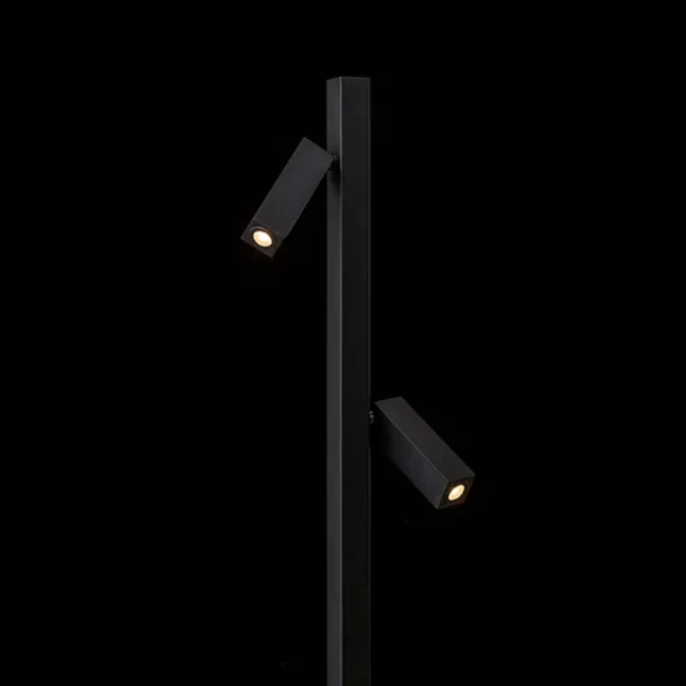 lampa podea Fado Rendl design curbat lampadar arc abajur textil negru living modern