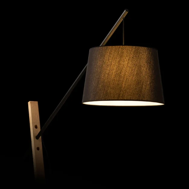lampa podea Dante Rendl design curbat arc abajur textil negru living modern