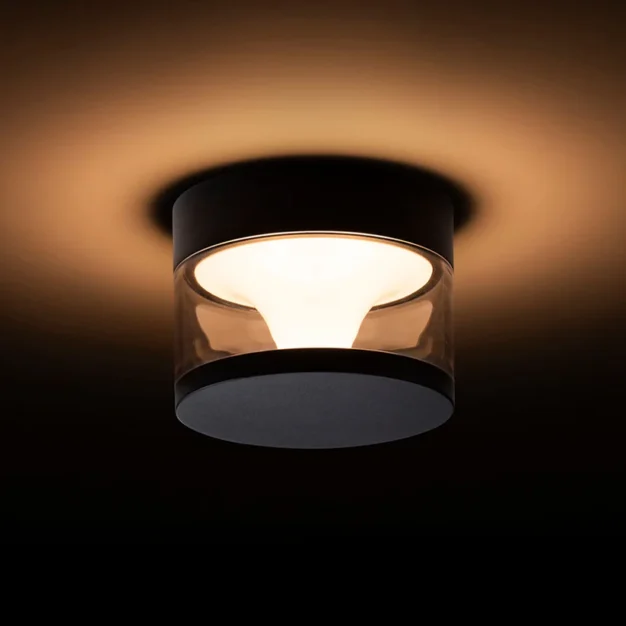 plafoniera Brenda Rendl spot aplicat cilindric negru interior auriu design modern