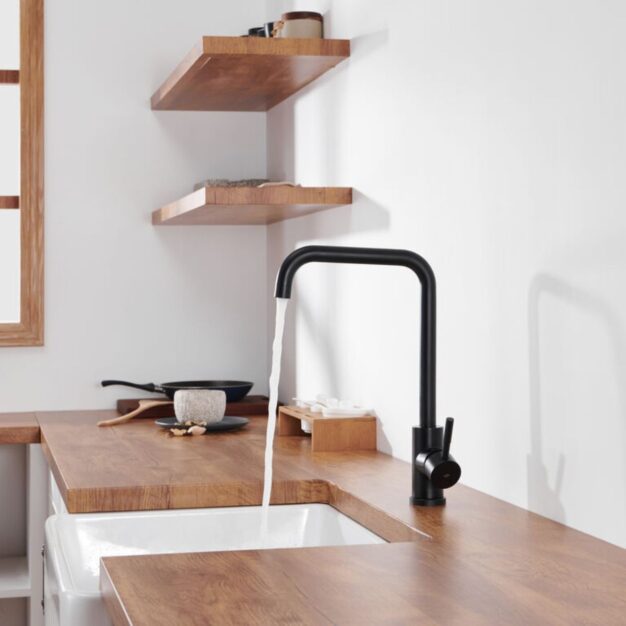 Baterie neagră GME Noah incastrata in blatul de bucatarie